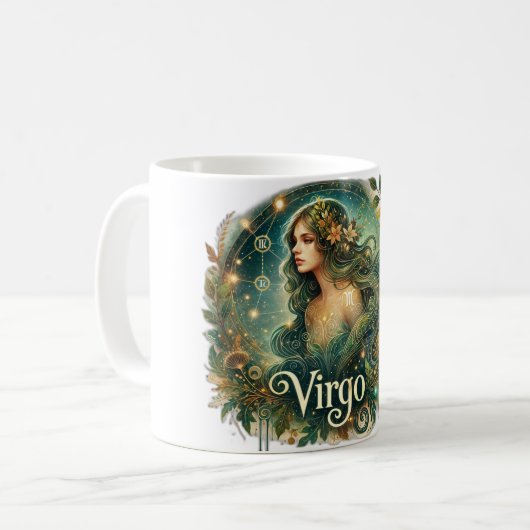 Virgo Zodiac Mok – Aardse & Mystieke Ontwerp ♍✨ (Voorkant links)