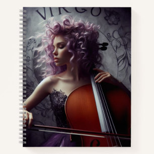 Virgo Zodiac Musician Cello Notitieboek
