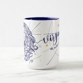 Virgo Zodiac Navy Blue & Gold Birth Mok (Midden)