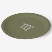 Virgo Zodiac - Olive Papieren Bordje (Gekanteld)