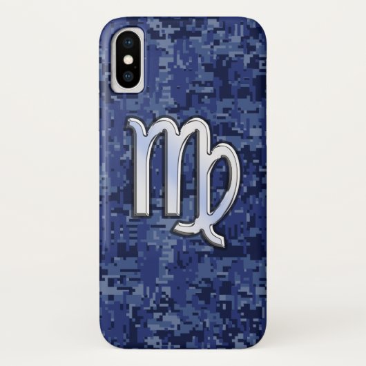Virgo Zodiac op Navy Digital Camouflage Case-Mate iPhone Case (Achterkant)