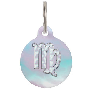 Virgo Zodiac op Pastels Nacre Moeder van Pearl Huisdierpenning