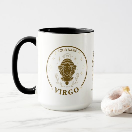 Virgo Zodiac personnalisé 15 oz de café Mug (Avec donut)