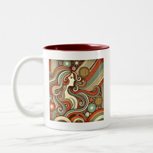 Virgo Zodiac Retro café Mug (Gauche)