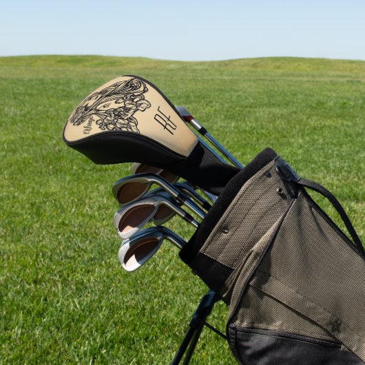 Virgo Zodiac Rustic Monogram Golfheadcover (Insitu)