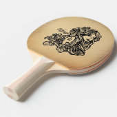 Virgo Zodiac Rustic Tafeltennisbatje (Voorkant Gekanteld)