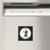 Virgo Zodiac Sign, Black & White Magnet Magneet (Insitu (Vaatwasser))