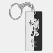 Virgo Zodiac Sign, Black & White Sleutelhanger (Voorkant Links)