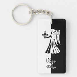 Virgo Zodiac Sign, Black & White Sleutelhanger