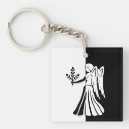 Virgo Zodiac Sign, Black & White Sleutelhanger