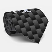 Virgo Zodiac Sign Charcoal Carbon Fiber Print Stropdas (Opgerold)