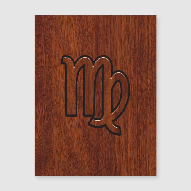 Virgo Zodiac Sign in Brown Mahogany Style (Voorkant)