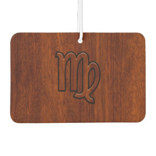 Virgo Zodiac Sign in Brown Mahogany Style Luchtverfrisser