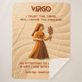 Virgo Zodiac Sign Modern 3D Astrology Design Sherpa Deken