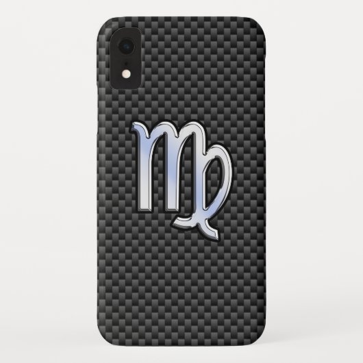 Virgo Zodiac Sign on Charcoal Carbon Fiber Case-Mate iPhone Case (Achterkant)