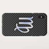 Virgo Zodiac Sign on Charcoal Carbon Fiber Case-Mate iPhone Case (Achterkant (horizontaal))