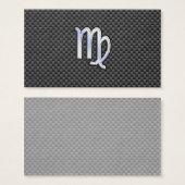 Virgo Zodiac Sign on Charcoal Carbon Fiber Print (Devant & derrière)