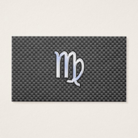 Virgo Zodiac Sign on Charcoal Carbon Fiber Print (Devant)