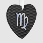 Virgo Zodiac Sign on Charcoal Carbon Fiber Style (devant)