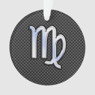 Virgo Zodiac Sign on Charcoal Carbon Fiber Style