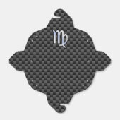 Virgo Zodiac Sign on Charcoal Carbon Fiber Style Bedankdoosjes (Uitgevouwen)