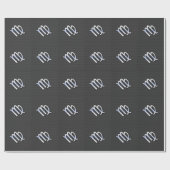 Virgo Zodiac Sign on Charcoal Carbon Fiber Style Cadeaupapier (Vlak)