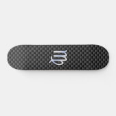 Virgo Zodiac Sign on Charcoal Carbon Fiber Style Skateboard (Horizontaal)