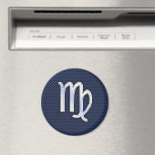 Virgo Zodiac Sign on Navy Blue Carbon Fiber Print Magneet (Insitu (Vaatwasser))
