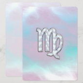Virgo Zodiac Sign on Pastels Moeder Pearl (Voorkant / Achterkant)