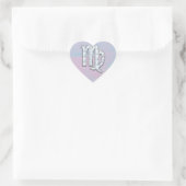 Virgo Zodiac Sign on Pastels Nacre Style Print Hart Sticker (Tas)