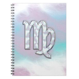 Virgo Zodiac Sign on Pastels Nacre Style Print Notitieboek