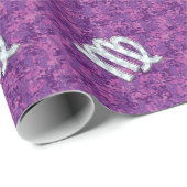 Virgo Zodiac Sign Pink Fuchsia Digital Camouflage Cadeaupapier (Rol Hoek)
