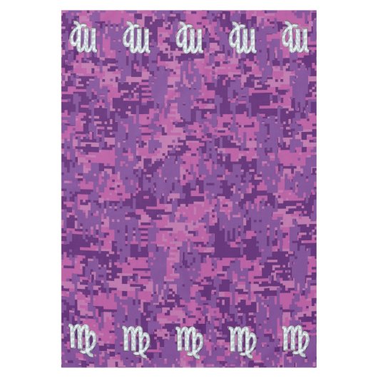 Virgo Zodiac Sign Pink Fuchsia Digital Camouflage Tafelkleed (Voorkant)