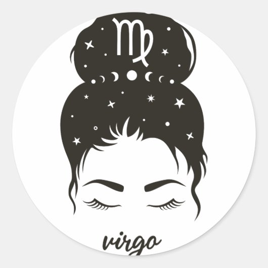 Virgo Zodiac Sign Ronde Sticker (Voorkant)