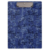 Virgo Zodiac Silver Sign op Navy Blue Digital Camo Klembord (Voorkant)