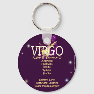Virgo zodiac sleutelhanger