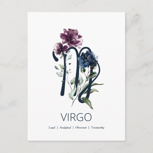 Virgo Zodiac Star Sign Briefkaart (Voorkant)