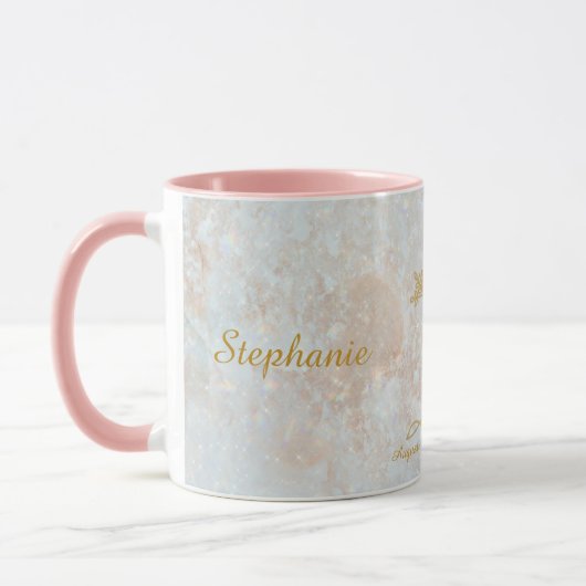 Virgo Zodiac Star Sign Celestial Monogram Glitter Mok (Links)
