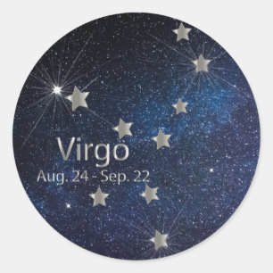 Virgo - Zodiac Star Sign Ronde Sticker
