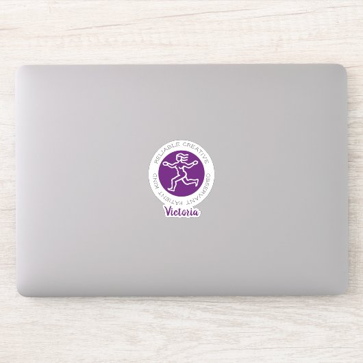 Virgo Zodiac Star Traits Paars Sticker (Computer)