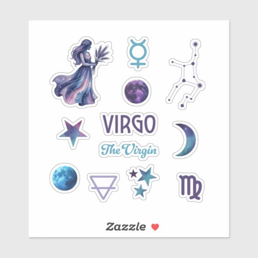 Virgo Zodiac Sticker Collection (Feuille)