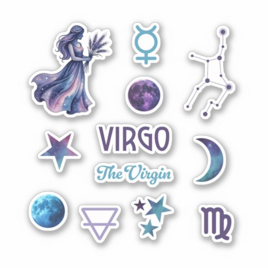 Virgo Zodiac Sticker Collection (Devant)