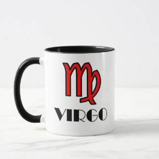 Virgo Zodiac Symbole Designer Mug En Rouge