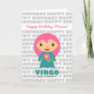 Virgo Zodiac Teken Verjaardag Kaart