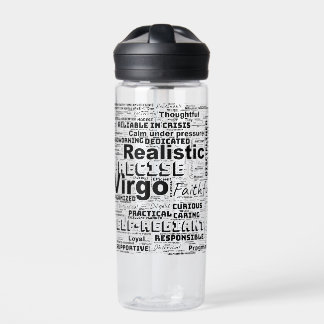 Virgo Zodiac Word Cloud Inspiratie Waterfles