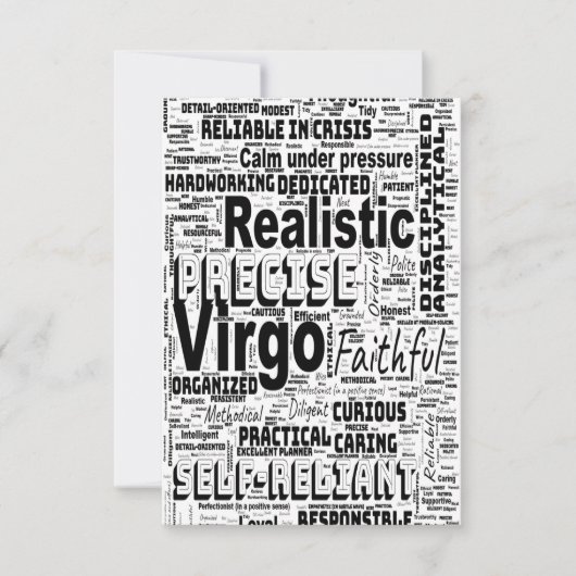 Virgo Zodiac Word Cloud Inspiration Carte de voeux (Devant)