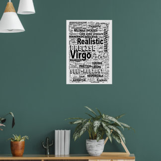 Virgo Zodiac Word Cloud Inspiration Poster (M-L)