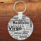 Virgo Zodiac Word Cloud Inspiration Sleutelhanger (Voorkant)