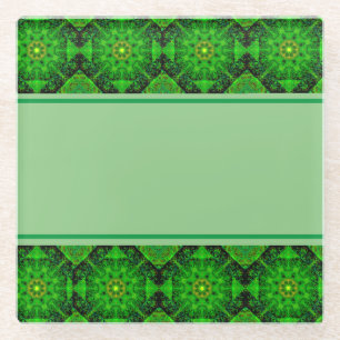 Viridescent Groene Kaleidoscoop, Glazen Onderzetter