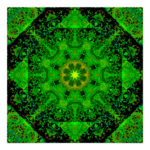 Viridescent Groene Kaleidoscoop, Perfect Poster